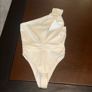 ATOIR Off White One-Shoulder Bodysuit